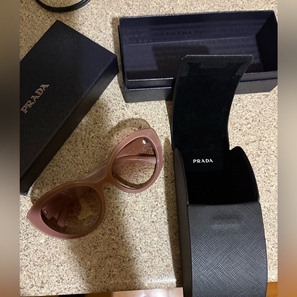 Prada Logo Pink Oversized Cat-Eye Sunglasses - Picture 2 of 13